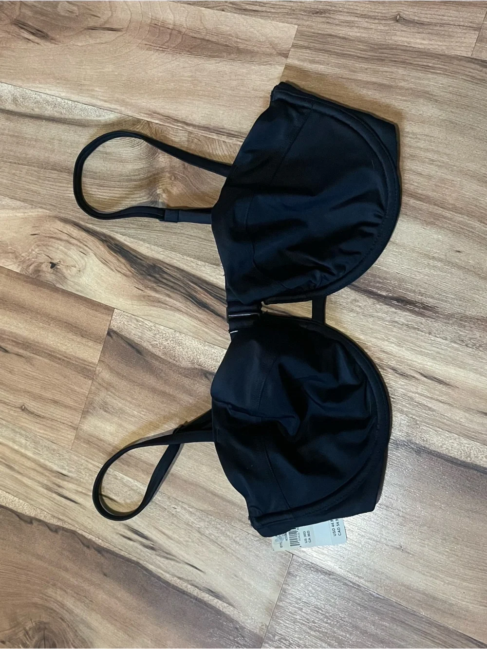 Aerie Black Unlined Underwire Bikini Top Size 36D NWT